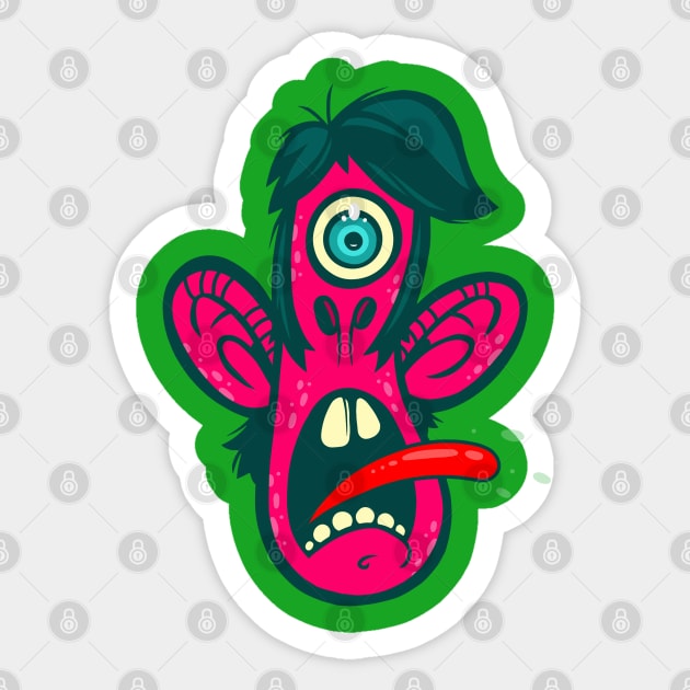 Frightened Cyclops Sticker by ArtisticDyslexia